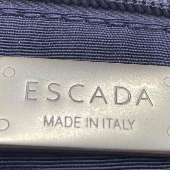 Authentic Escada Women Beige Brown Double Handle Bottom Studs Tote Handbag - Picture 7 of 10